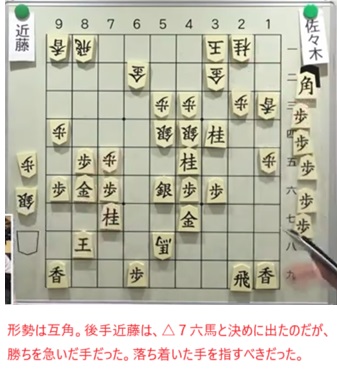 第80期B級１組、佐々木勇気vs近藤誠也